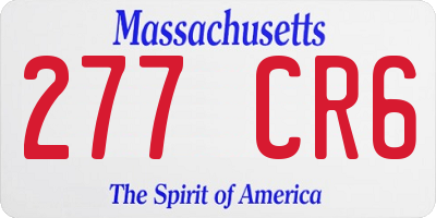 MA license plate 277CR6