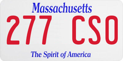 MA license plate 277CS0