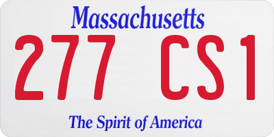 MA license plate 277CS1