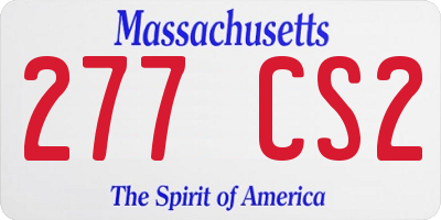 MA license plate 277CS2