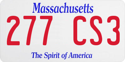 MA license plate 277CS3