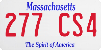 MA license plate 277CS4