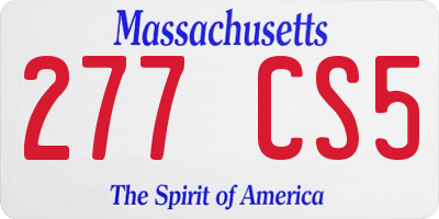 MA license plate 277CS5