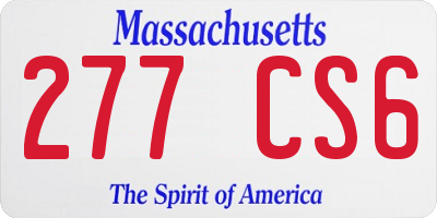MA license plate 277CS6