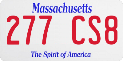 MA license plate 277CS8