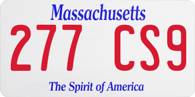 MA license plate 277CS9