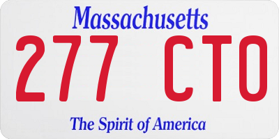 MA license plate 277CT0