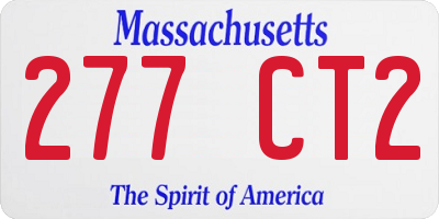 MA license plate 277CT2