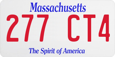 MA license plate 277CT4