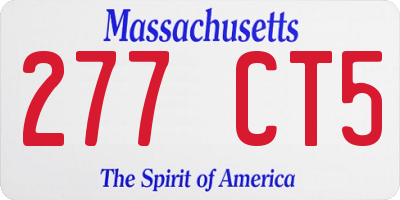 MA license plate 277CT5