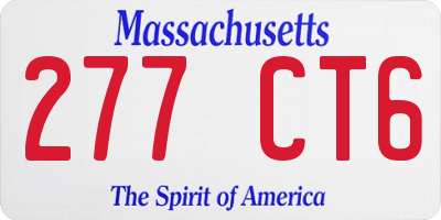 MA license plate 277CT6