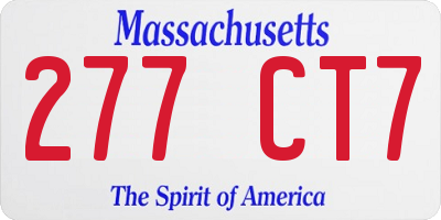MA license plate 277CT7