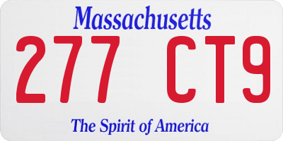 MA license plate 277CT9