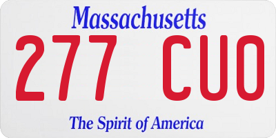 MA license plate 277CU0