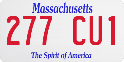 MA license plate 277CU1