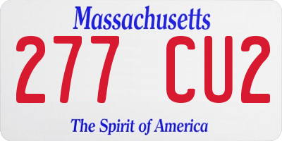 MA license plate 277CU2