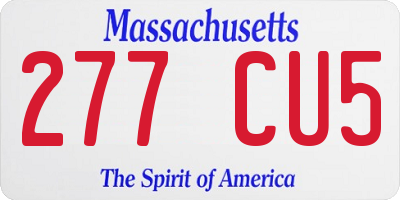 MA license plate 277CU5