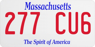 MA license plate 277CU6