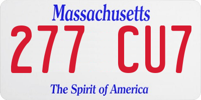 MA license plate 277CU7