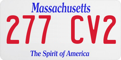 MA license plate 277CV2