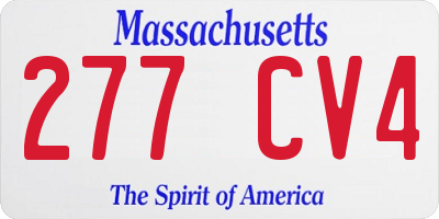 MA license plate 277CV4