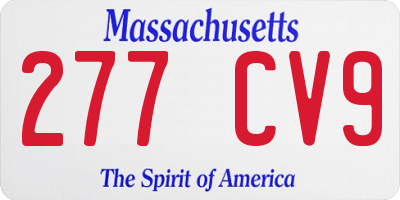 MA license plate 277CV9