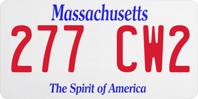 MA license plate 277CW2