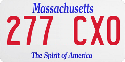 MA license plate 277CX0