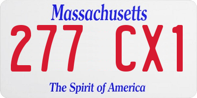 MA license plate 277CX1