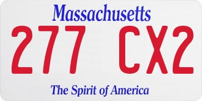 MA license plate 277CX2