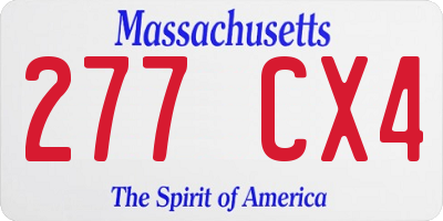 MA license plate 277CX4
