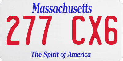 MA license plate 277CX6