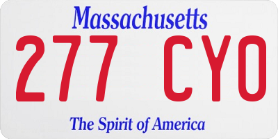 MA license plate 277CY0