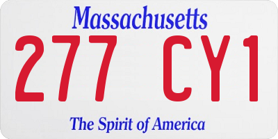 MA license plate 277CY1