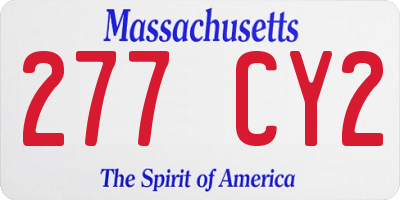 MA license plate 277CY2