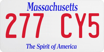 MA license plate 277CY5