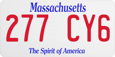 MA license plate 277CY6