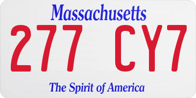 MA license plate 277CY7