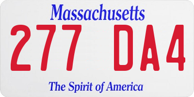 MA license plate 277DA4