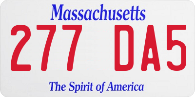 MA license plate 277DA5