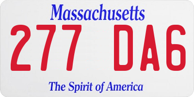 MA license plate 277DA6