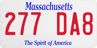 MA license plate 277DA8
