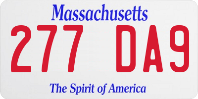 MA license plate 277DA9