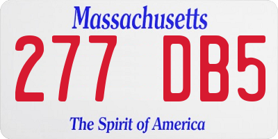 MA license plate 277DB5