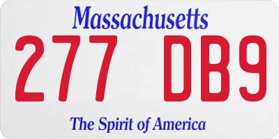 MA license plate 277DB9