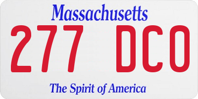 MA license plate 277DC0