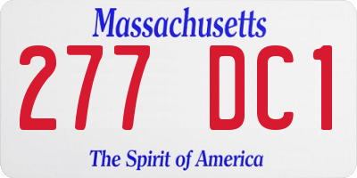 MA license plate 277DC1