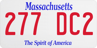 MA license plate 277DC2