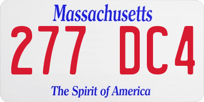 MA license plate 277DC4