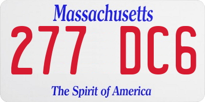 MA license plate 277DC6